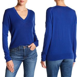 J Crew V Neck Wool Blend Sweater Long Sleeve Top M